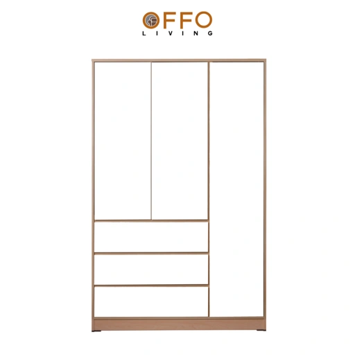 Image of Wardrobe Garvin Three Doors Natural