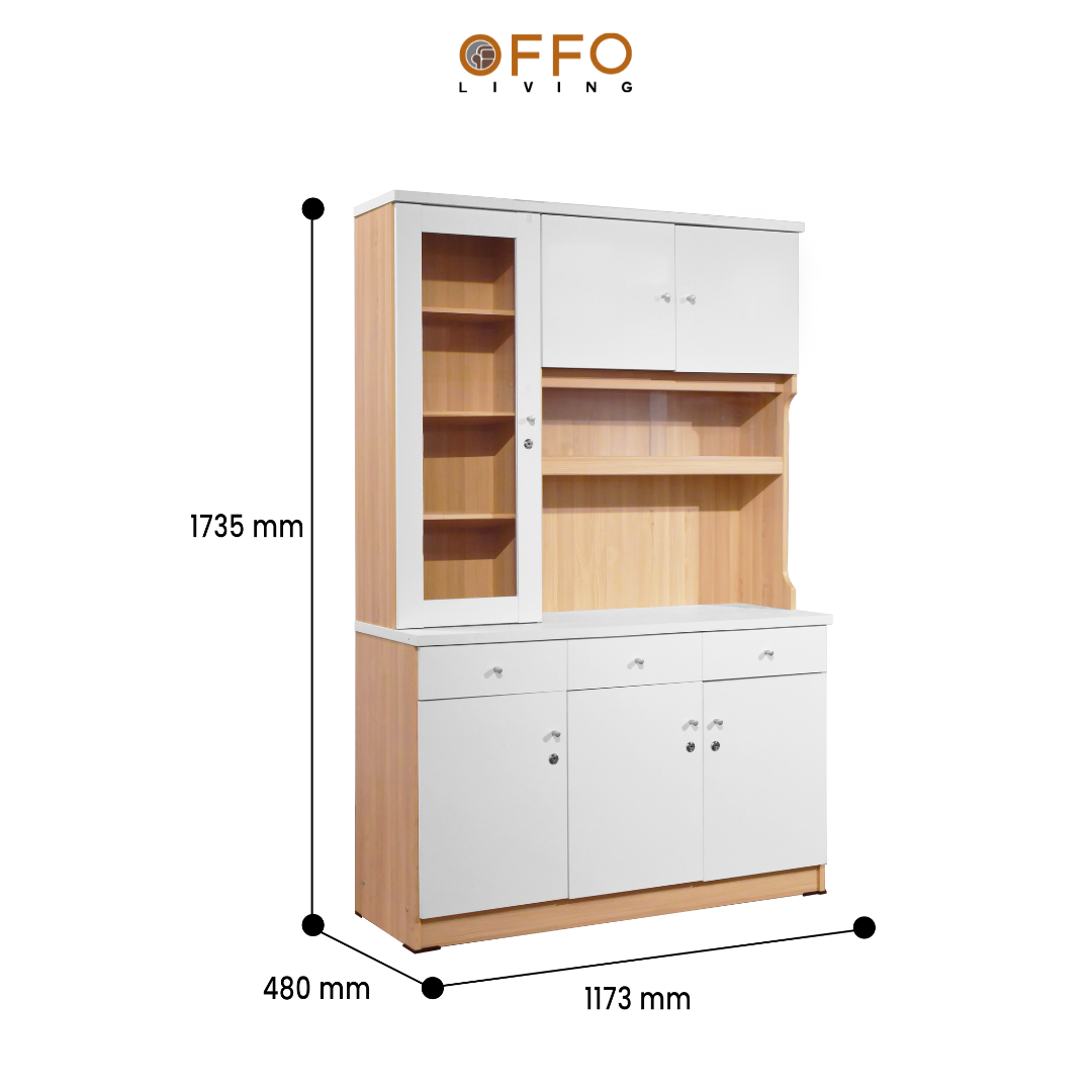 Kitchen Set Cabinet Lemari Sayur Lemari Dapur Rak Piring Minimalis 3 Pintu