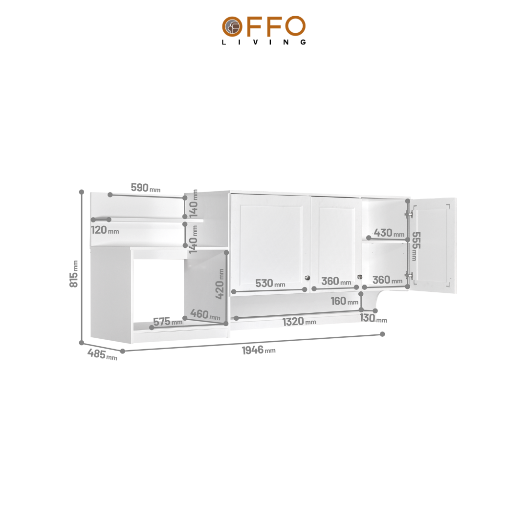 Kitchen Set Atas 3 Pintu Lavender 3D-M