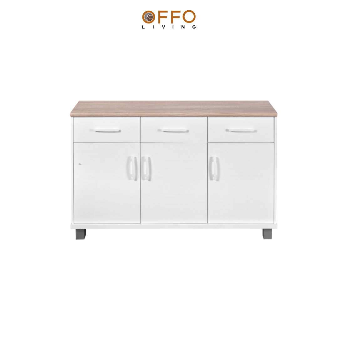 Kitchen Set Lemari Dapur Bagian Bawah 3 Pintu - Luna Putih
