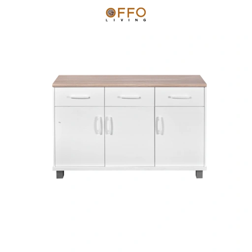 Image of Kitchen Set Lemari Dapur Bagian Bawah 3 Pintu - Luna Putih