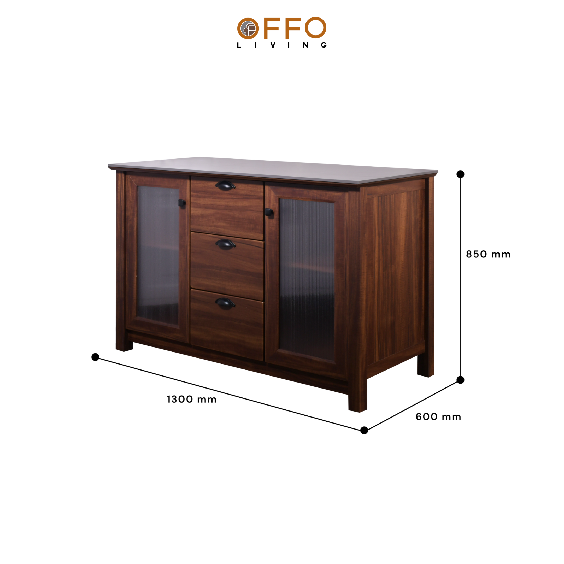 Kitchen Set Bawah 2 Pintu 3 Laci Odelia Brown Teak