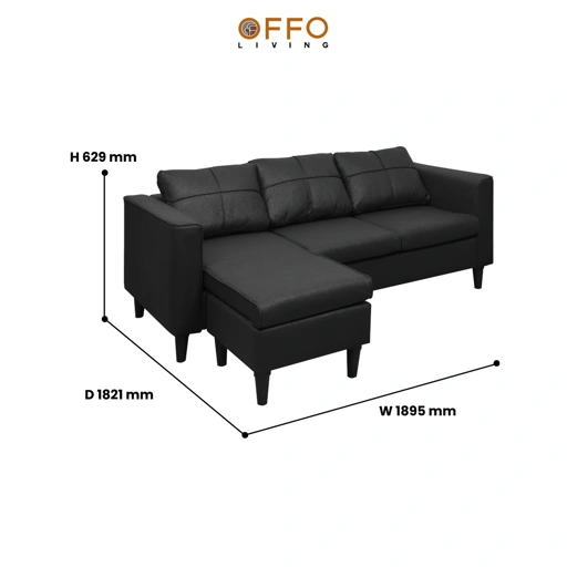 Image of Offo Living - Sofa L Minimalis Premium – Nyaman, Elegan & Modern - L-SFA-LFOSHAN-ARN