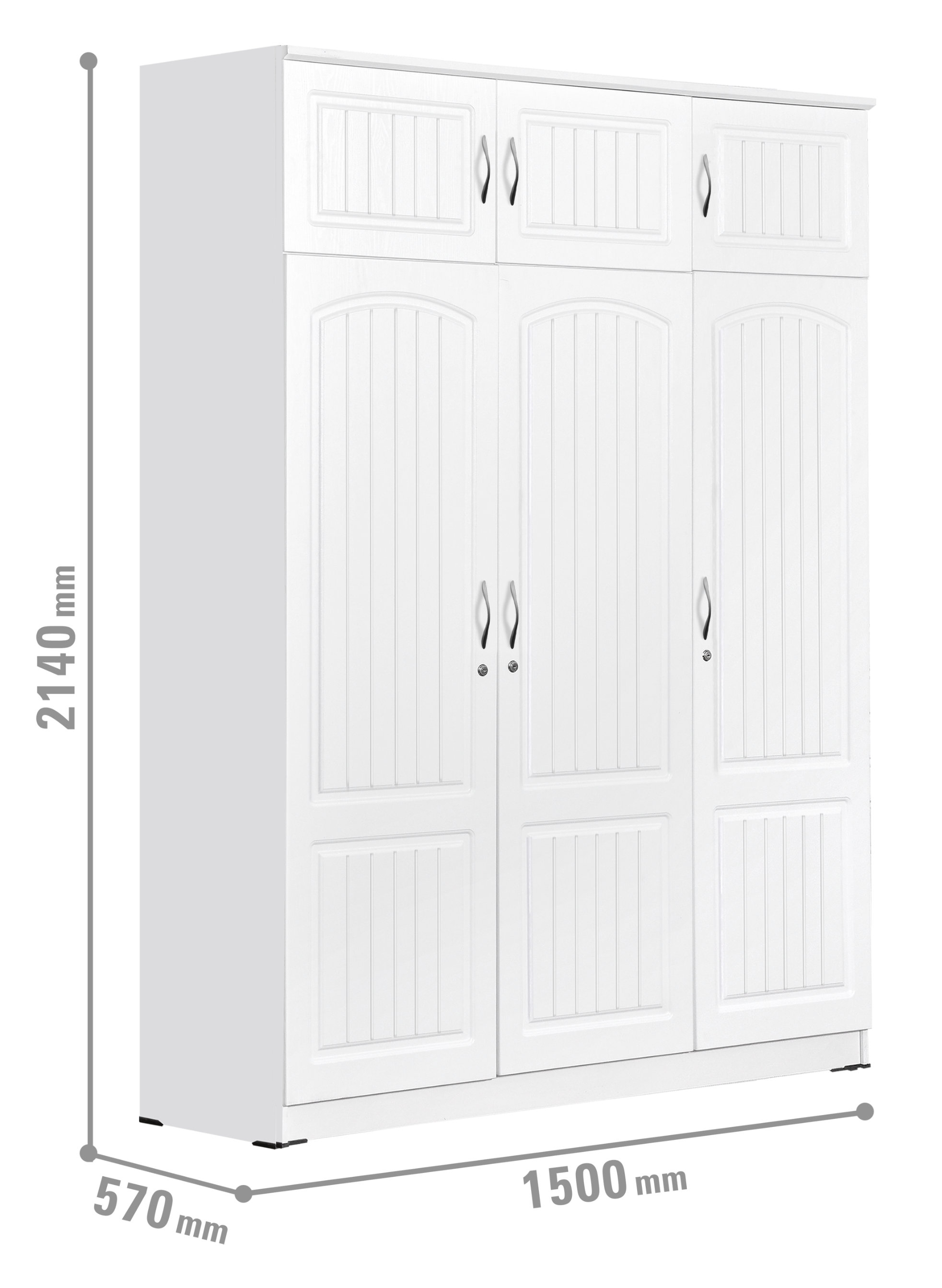 Lemari Pakaian Triple 3 Pintu LPT 4810 WHITE