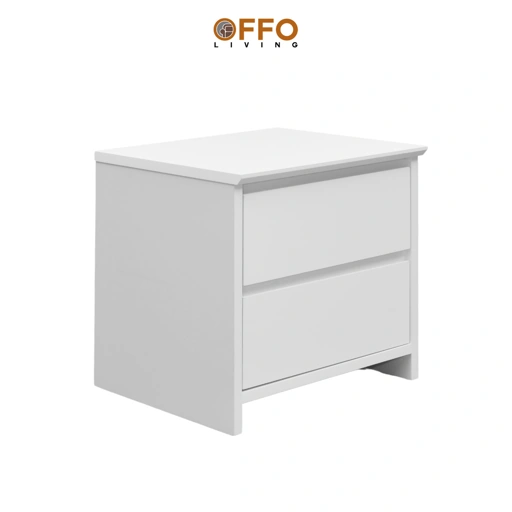Image of Offo Living -  Meja Lampu  Tidur - Nakas Samping Tempat Tidur - Nakas Minimalis - NKK-AKARI-WHT