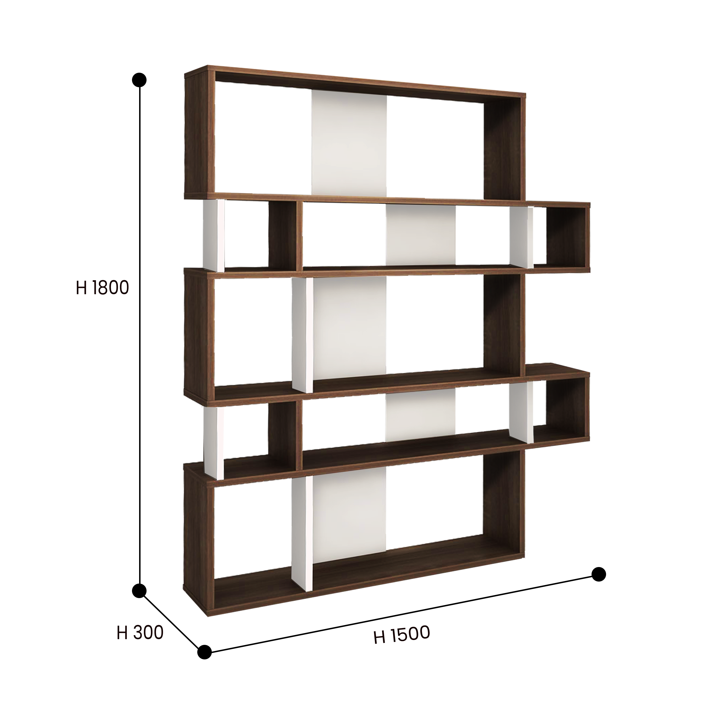 Olive Book Shelf Brown Teak