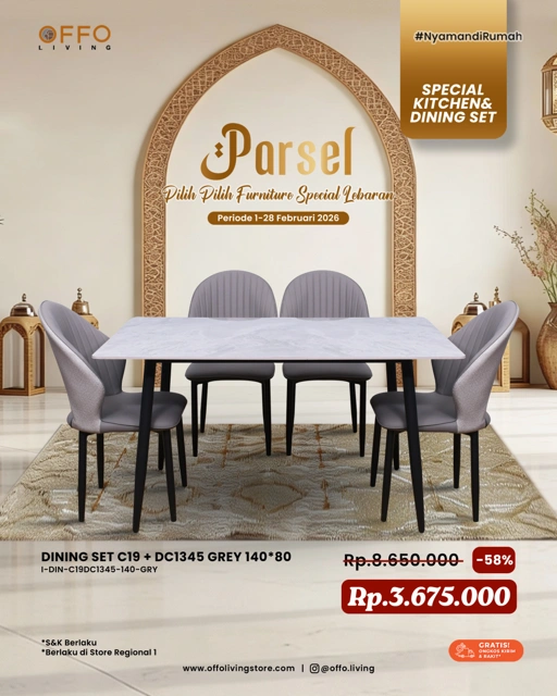 Image of Promo Februari - Parsel Special Dining Set C19 + DC1345 Grey