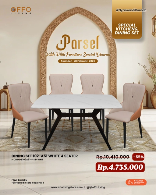 Image of Promo Februari - Parsel Special Dining Set 102-A51 White