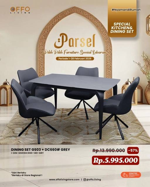 Image of Promo Februari - Parsel Special Dining Set GS03 + DC660# Grey