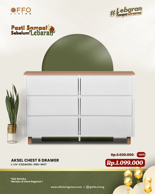Image of Promo Maret - Lebaran Exclusive Deals Aksel Chest 6 Drawer