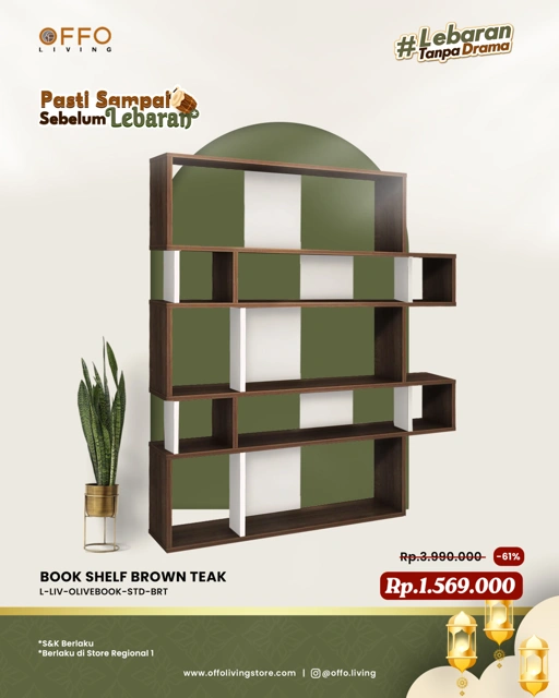 Image of Promo Maret - Lebaran Exclusive Deals Olive Bookshelf