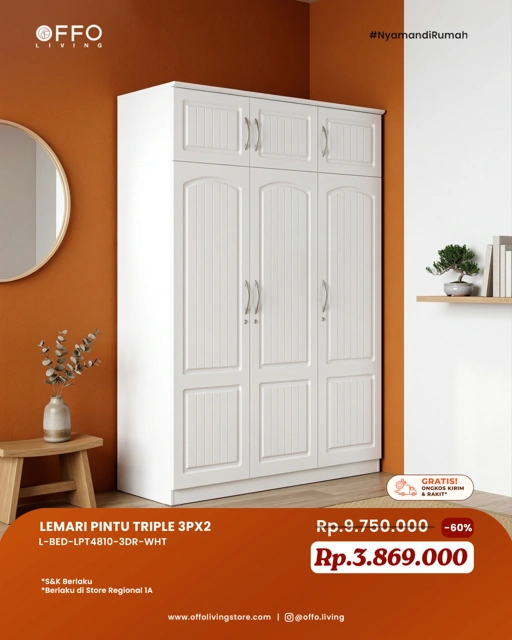 Image of Promo April - Special Price Lemari Pakaian Triple 3PX2