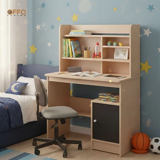 Image of Offo Living - Meja Belajar Anak Minimlis - Furniture Anak Meja Belajar Sonic - L-OFC-MTSSONIC-806-NTR