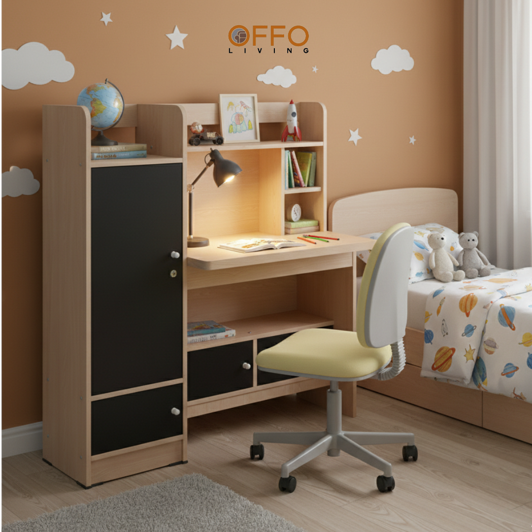 Offo Living - Meja Belajar Anak Minimlis - Furniture Anak Meja Belajar Mario - L-OFC-MTBMARIO-105-NTR
