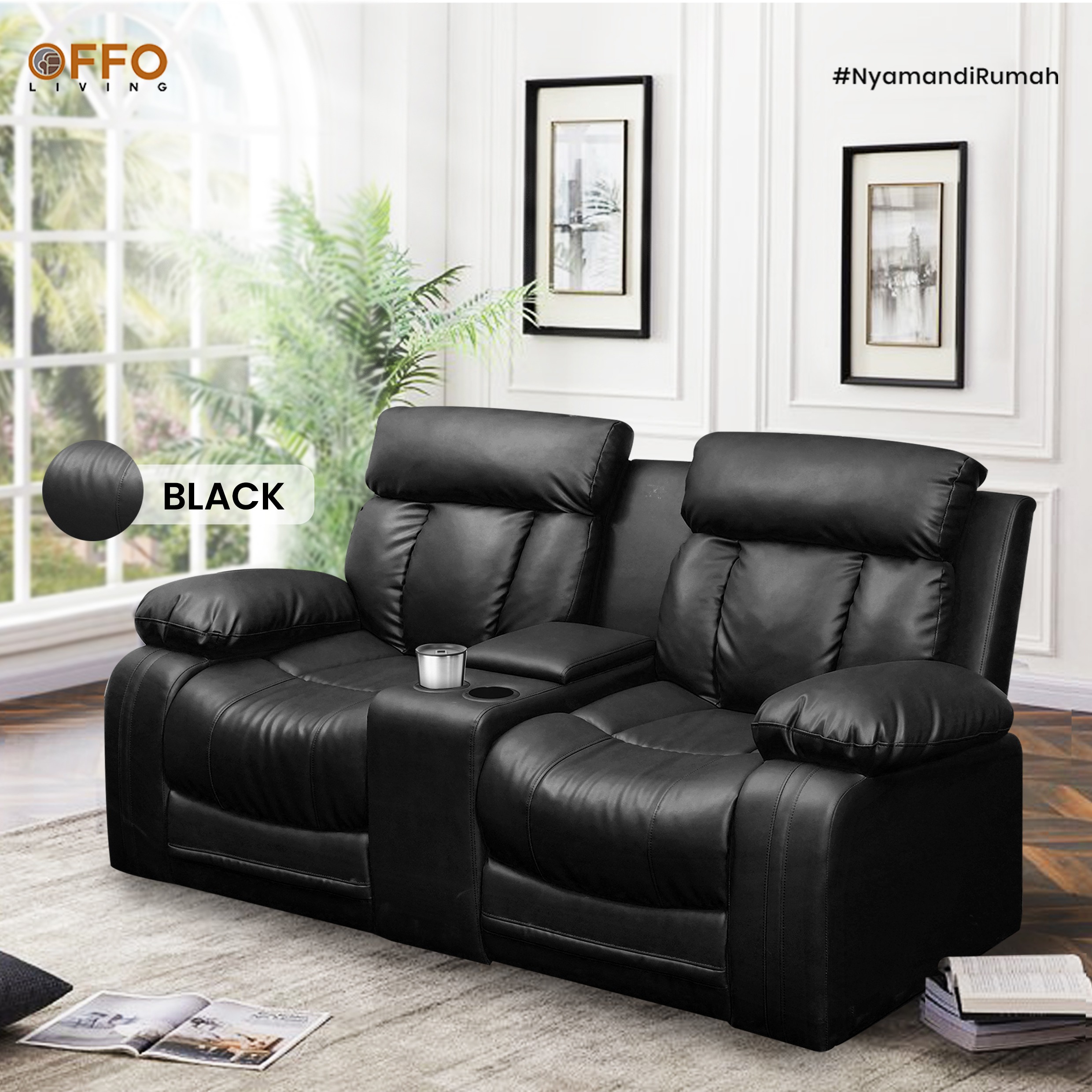 Sofa Recliner 2 Seater Leg Rest - Visby Recliner