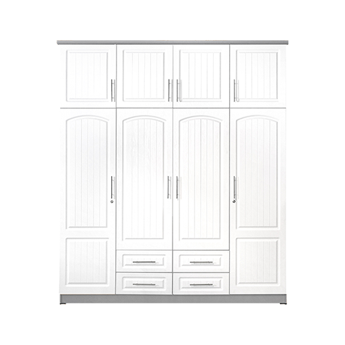 Lemari Pakaian LPXD Brown - Lemari pakaian Pintu Triple dengan 4 Drawers Scandinavian