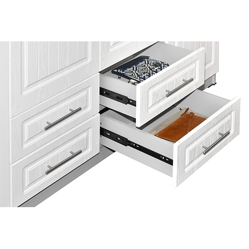 Lemari Pakaian LPXD Brown - Lemari pakaian Pintu Triple dengan 4 Drawers Scandinavian