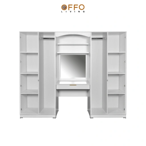Image of Offo Living - Lemari Pakaian dan Meja Rias - Wardrobe Dressing Neva - L-BED-WDDTNEVA-2DR-WHT