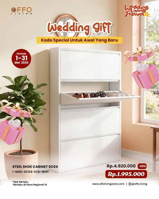 Image of Promo Mei - Wedding Gift Steel Shoe Cabinet 04