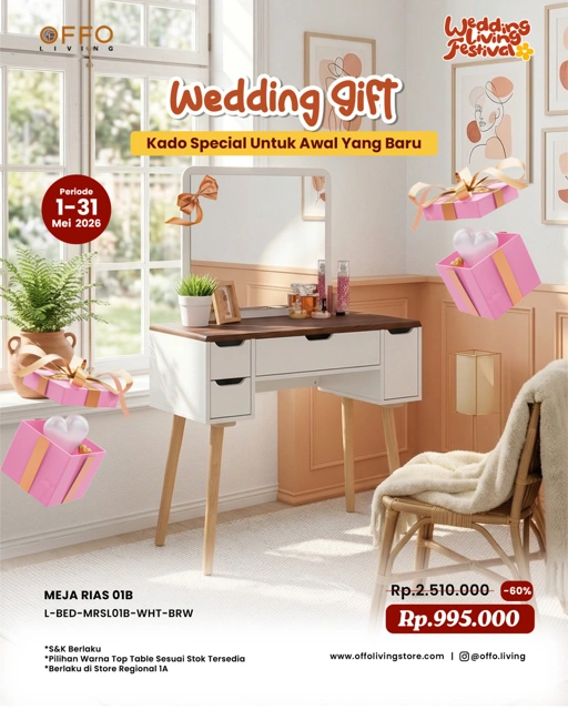 Image of Promo Mei - Wedding Gift Meja Rias 01B