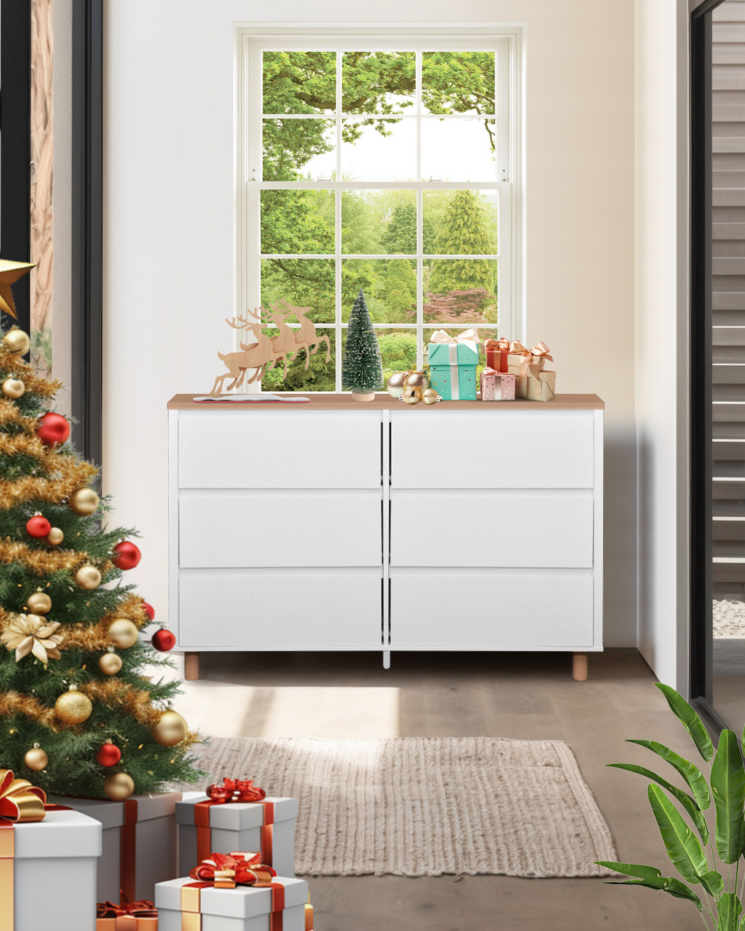 Aksel Chest 6 Drawer White