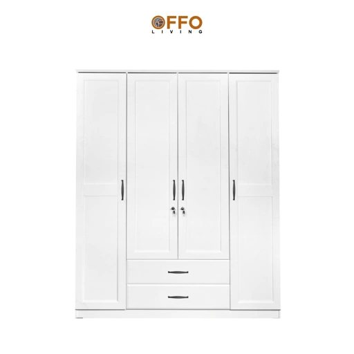 Image of Offo Living - Lemari Pakaian 4 Pintu Lavender - LV 4D - L-BED-WRLLAVE-4DR-WHT