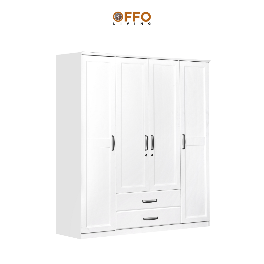 Offo Living - Lemari Pakaian 4 Pintu Lavender - LV 4D - L-BED-WRLLAVE-4DR-WHT