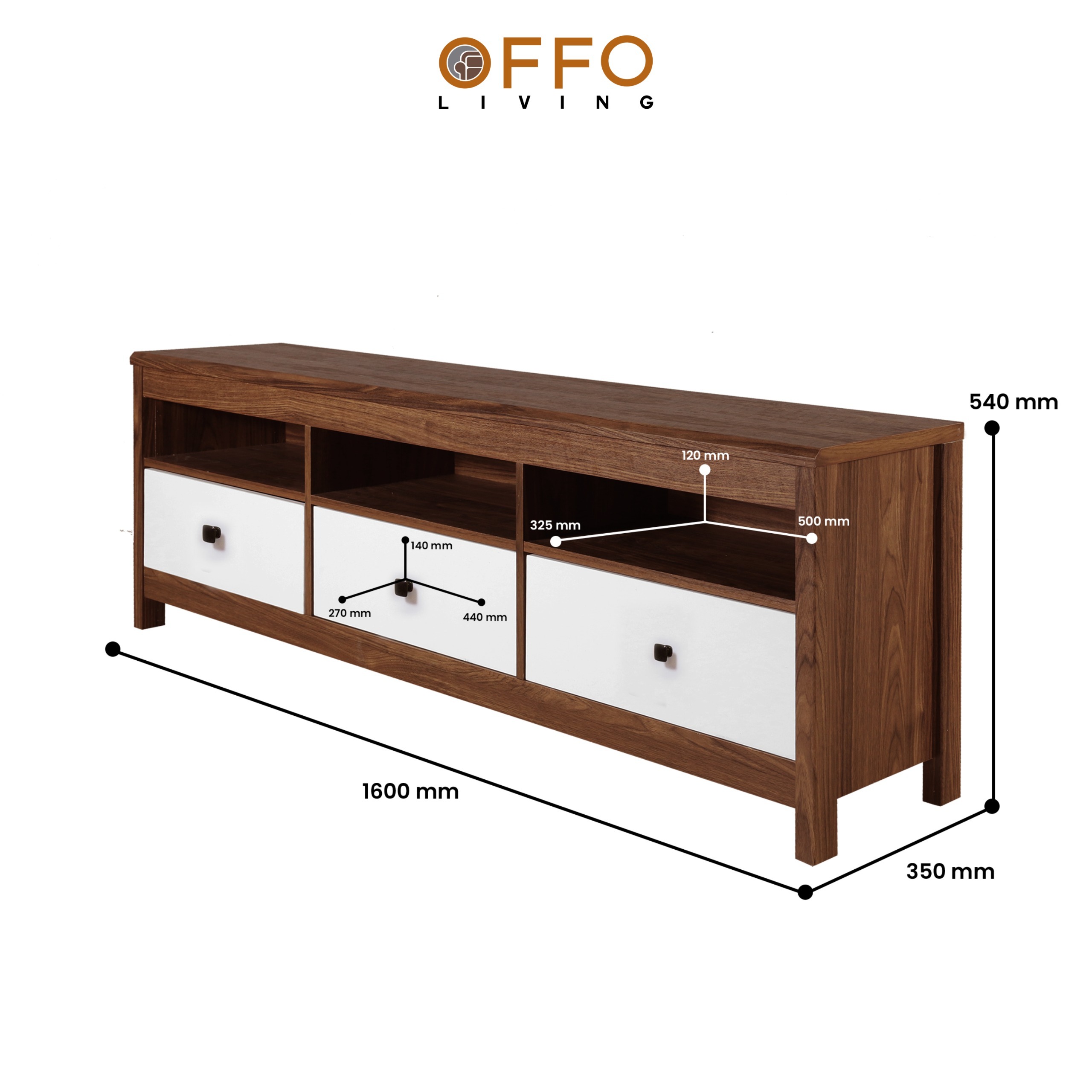 Audio Video Rack TV 0822A OAK BROWN
