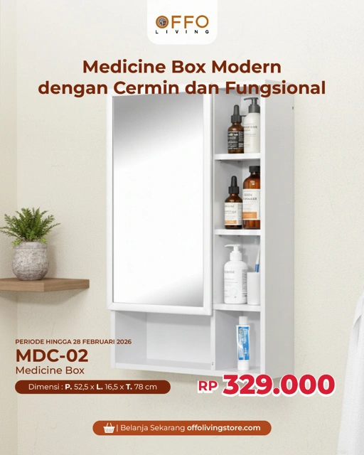 Image of Medicine Box Large - Kotak Obat Gantung Besar dengan kaca healty box