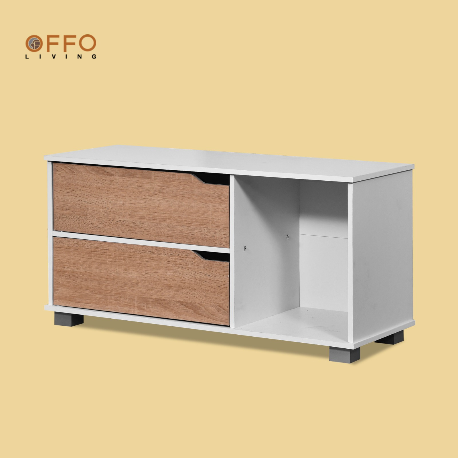 Offo Living - Rak Tv Meja Tv Putih - Audio Video Rack White - AVR037