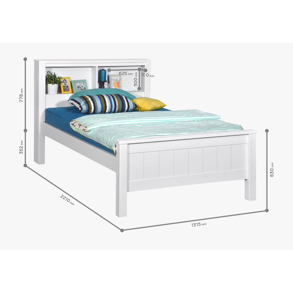 Ranjang Kasur Single Feature White