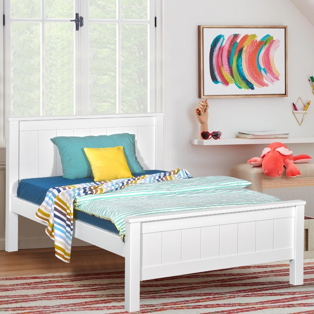 Ranjang Kasur Single Full Panel White