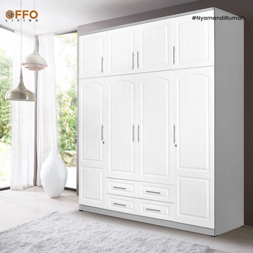 Image of Lemari Pakaian LPXD Brown - Lemari pakaian Pintu Triple dengan 4 Drawers Scandinavian