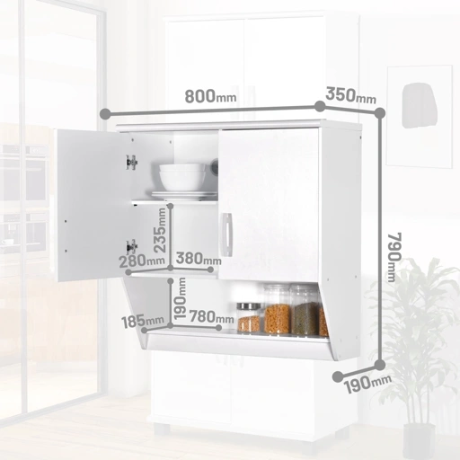 Image of Kitchen Set Lemari Dapur Bagian Atas 2 Pintu - Luna Putih