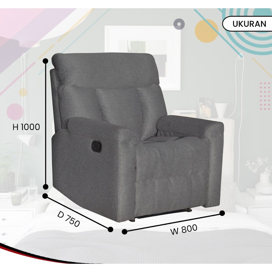 Sofa Recliner 1 Seater Leg Rest - Visby Recliner