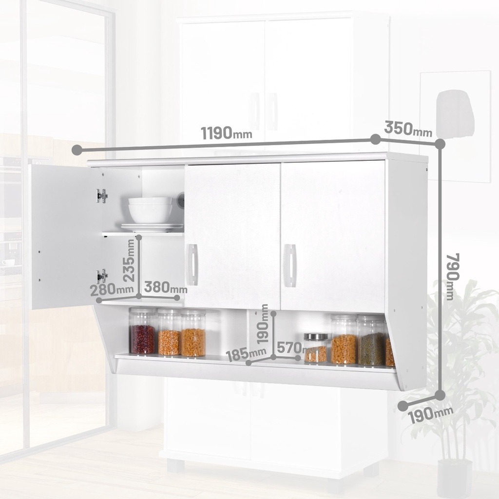 Kitchen Set Atas 3 Pintu Luna Putih