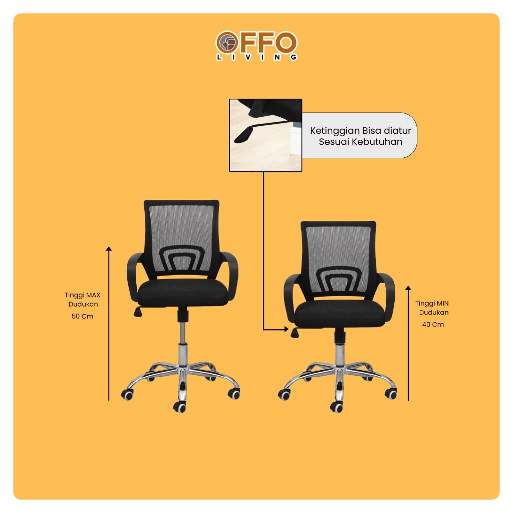 Offo Living - Kursi Kerja 6020# Black