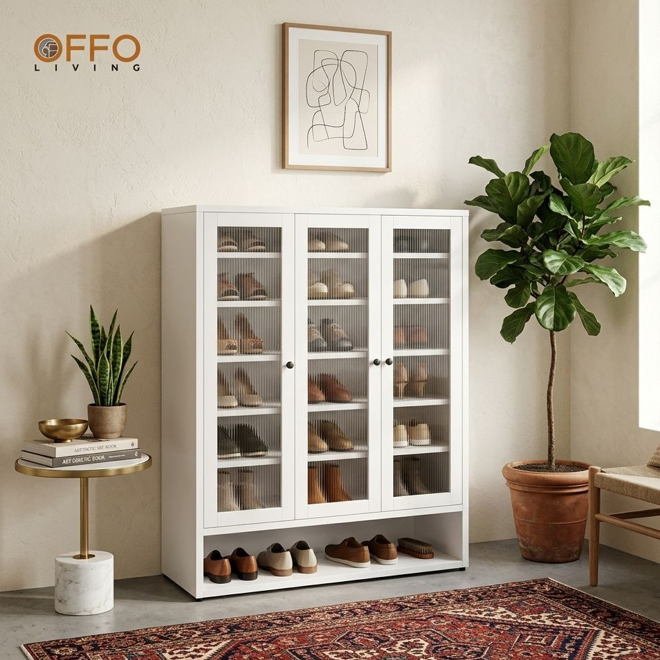 Offo Living - Lemari Sepatu Besi Putih 2 dan 3 Pintu - Steel Shoe White Cabinet 2 and 3 Door - SC07 SC08