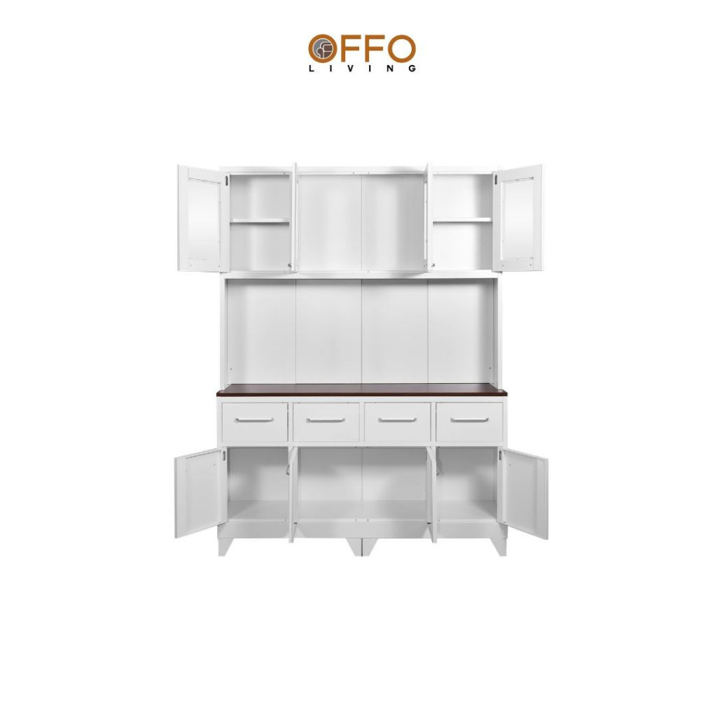 Offo Living - Rak Dapur Lemari Besi Putih 4 Pintu - Kitchen Set Steel Cabinet White 601
