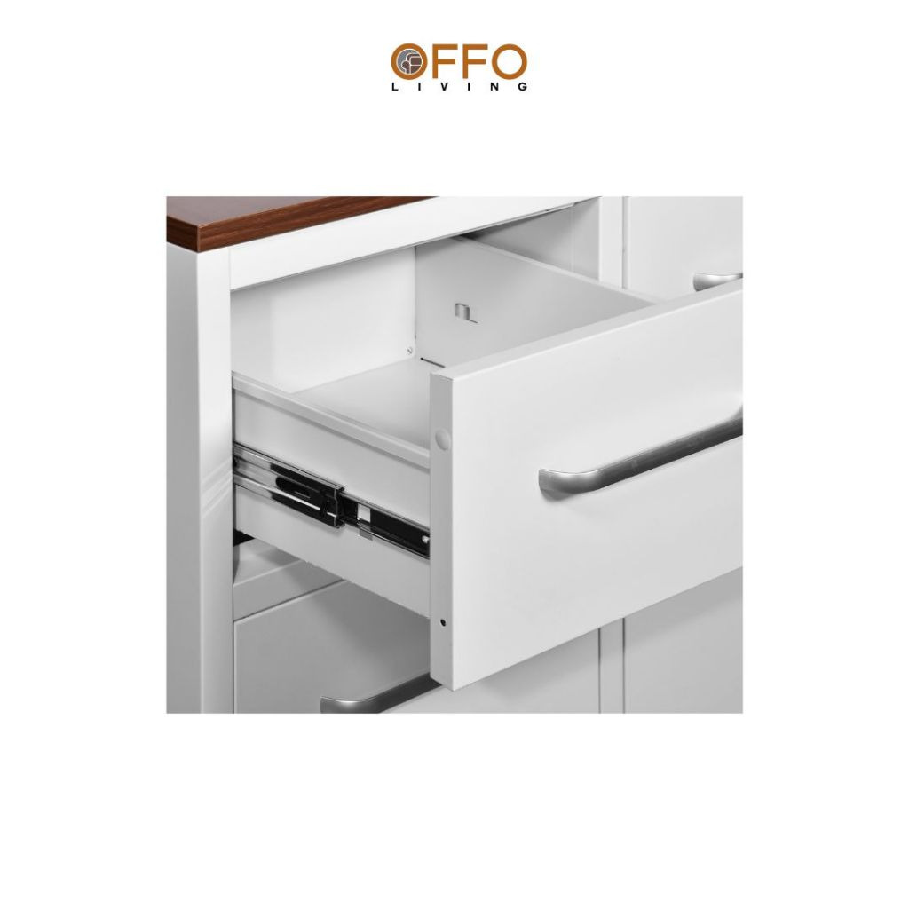Offo Living - Rak Dapur Lemari Besi Putih 4 Pintu - Kitchen Set Steel Cabinet White 601
