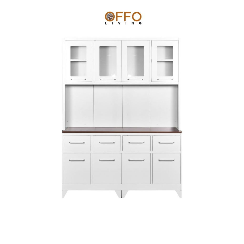 Offo Living - Rak Dapur Lemari Besi Putih 4 Pintu - Kitchen Set Steel Cabinet White 601