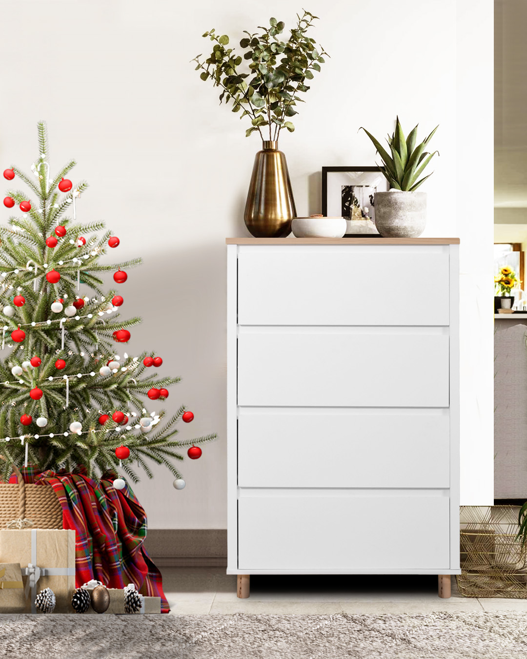 Aksel Chest 4 Drawer White