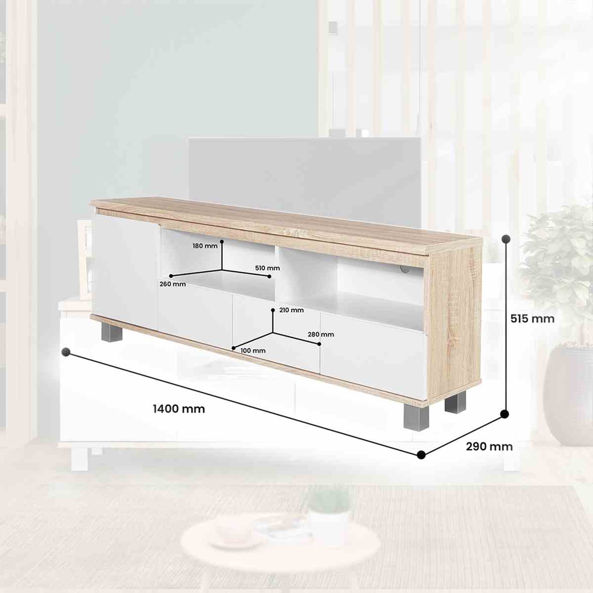 Audio Video Rack 0822D Sonoma Oak Light