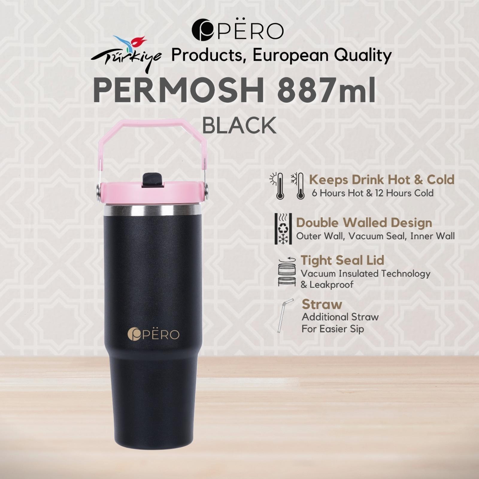 PERO PERMOSH WITH HANDLE 887ml - Black Pink