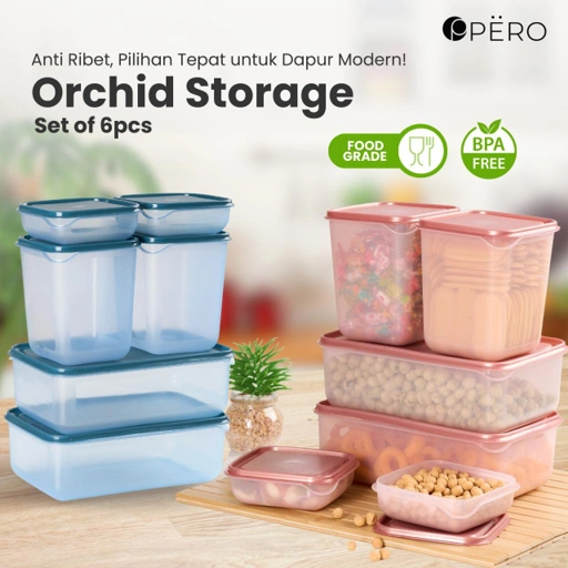 Image of [Mid Month Sale] Orchid Storage Set 6 / Set wadah / Kotak Penyimpanan Makanan