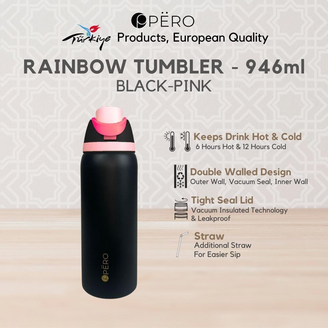 PERO Rainbow Tumbler 946ml - Black Pink, Pink Black, Lilac, Yellow