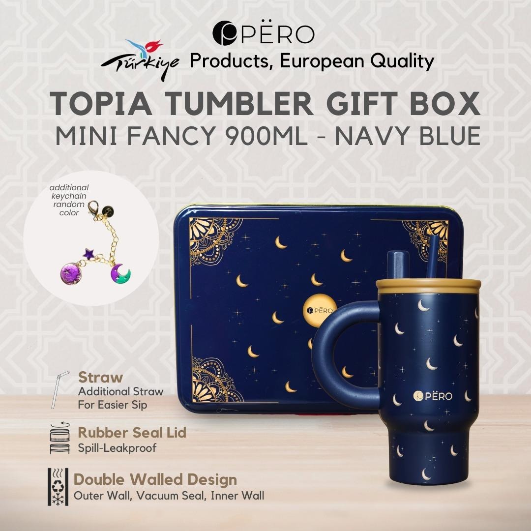 PERO Topia Tumbler / Botol Minum Gift Box Mini Fancy 900ML - Navy, Green