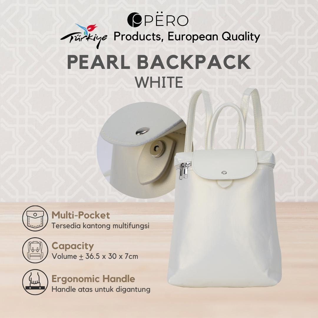 Pero Pearl Backpack / Ransel - Pink, White