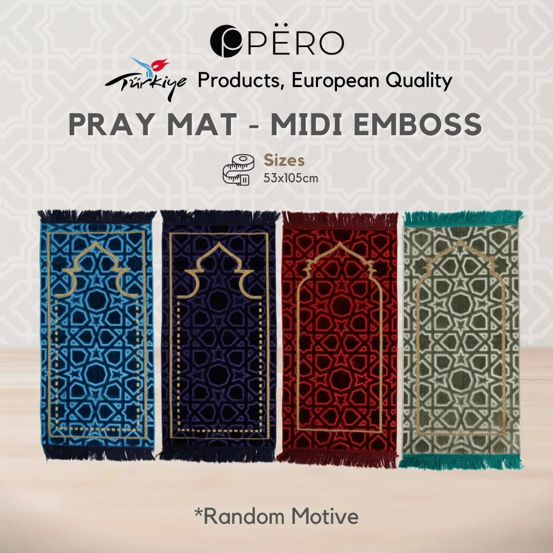 Sajadah Premium Tebal Turki Mix Motif Midi Emboss