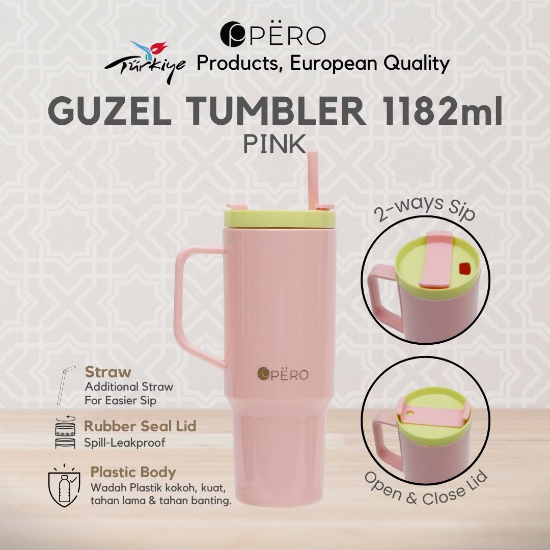 PERO Guzel Tumbler 1182ml - Pink, Blue, Yellow, White, Pink Black, Black Pink